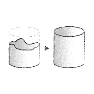 Thermoplastic drawing of part with no fill to full fil